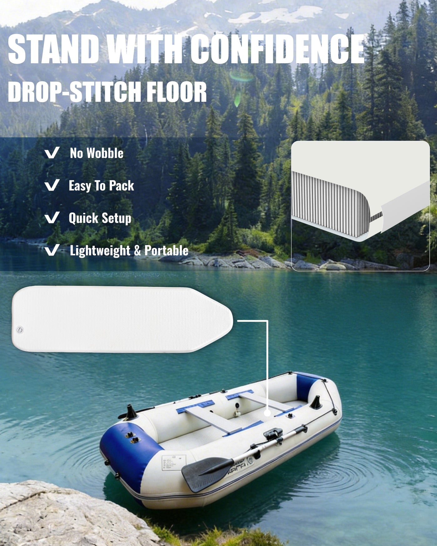 10FT Inflatable Fishing Boat for 3-4 Persons – HEYBAORDS