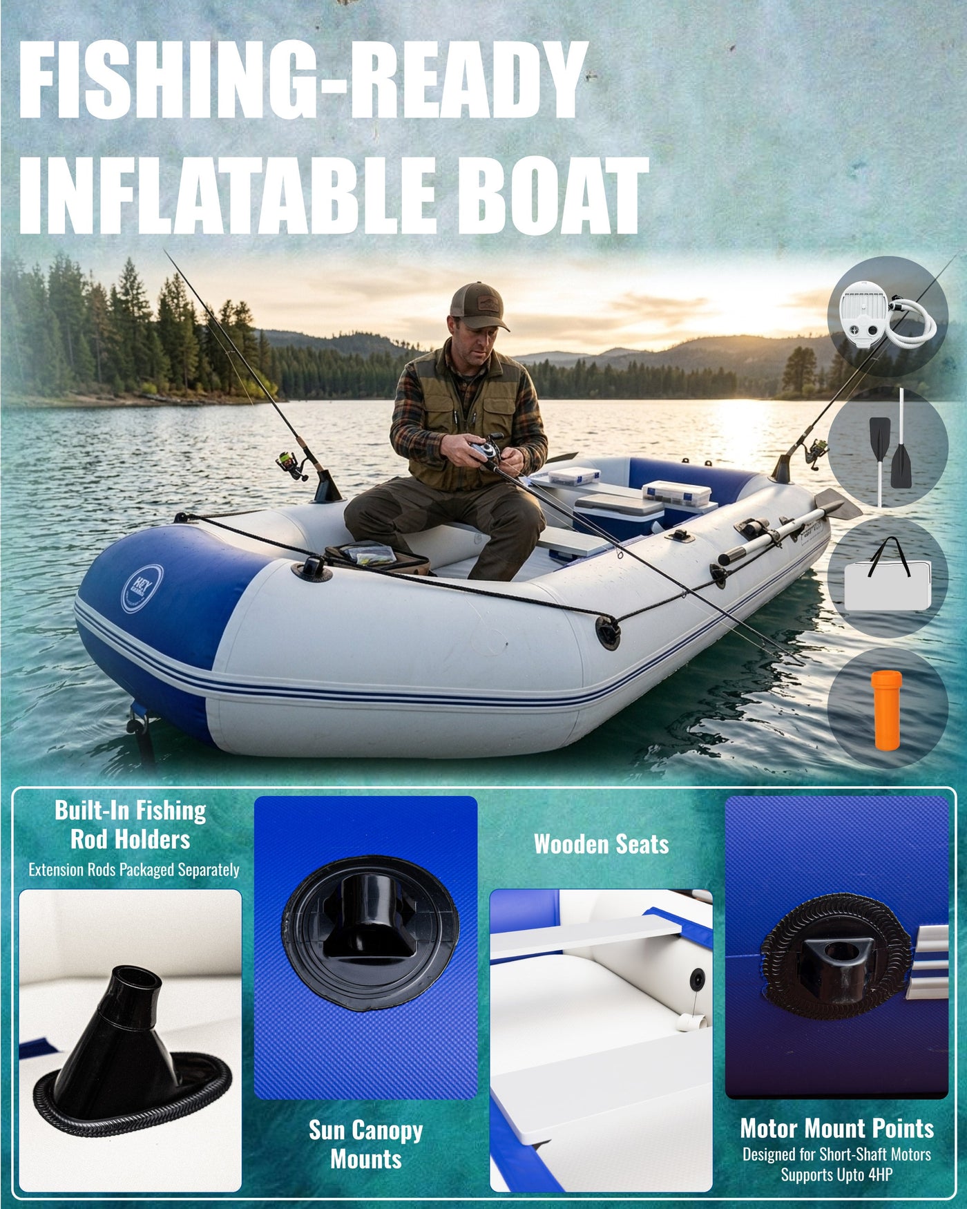 Exciting Fishing On A Inflatable Boat Images