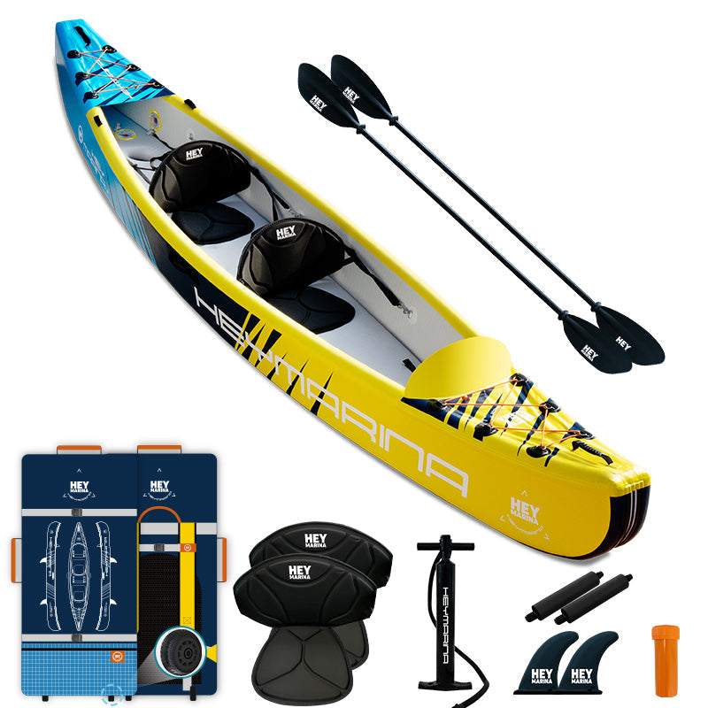 13.8FT Inflatable 2 Person Tandem Fishing Kayak 2 Seats