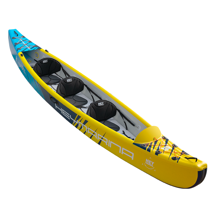 15.1FT Inflatable 3 Person Triple Fishing Kayak 3 Seats