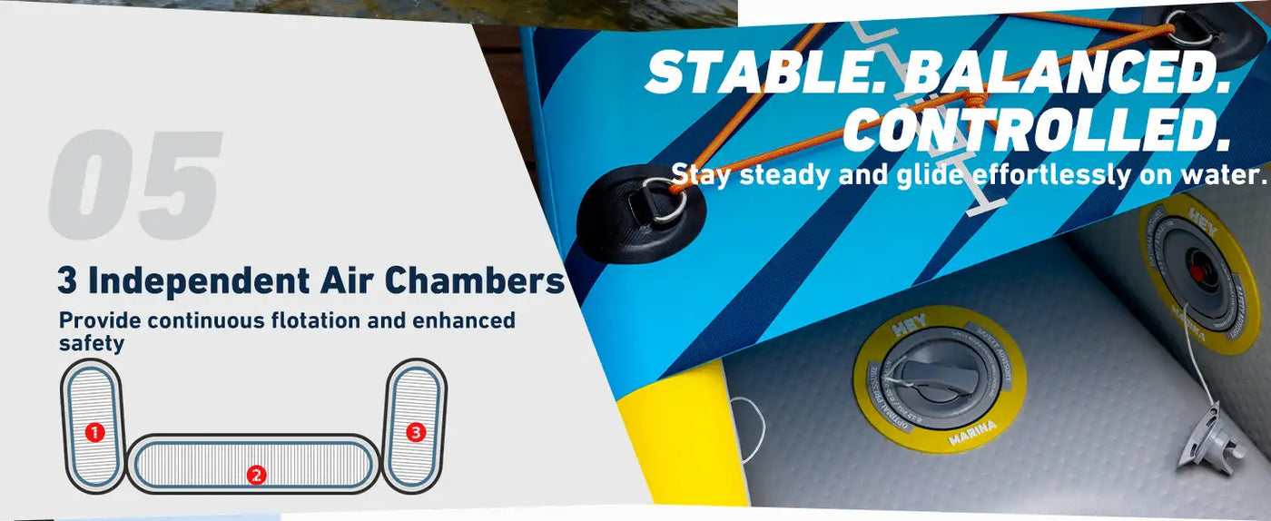 3 independent air chambers kayak