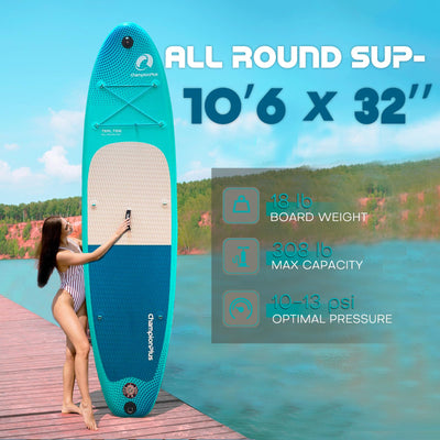 ChampionPlus All-Round Inflatable SUP Board - 10’6’’ - Blue - Paddle Board