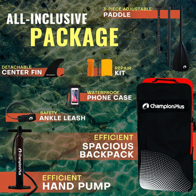 ChampionPlus All-Round Inflatable SUP Board - 10’6’’ - Red - Paddle Board