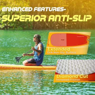 ChampionPlus All-Round Inflatable SUP Board - 10’6’’ - Yellow - Paddle Board