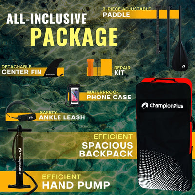 ChampionPlus All-Round Inflatable SUP Board - 10’6’’ - Yellow - Paddle Board