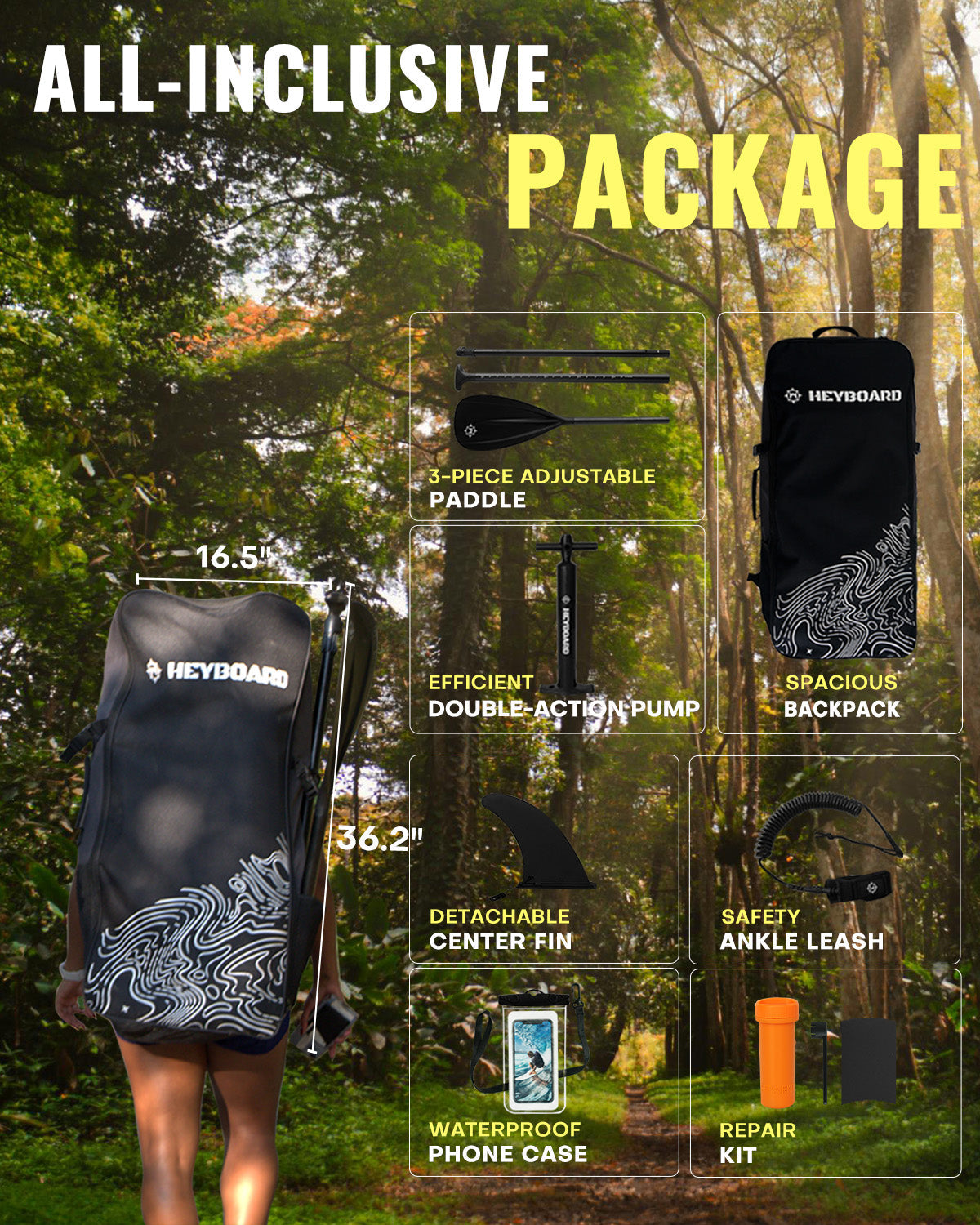 Heyboard 10’6’’ All-Round Inflatable SUP - Camouflage - Paddle Board