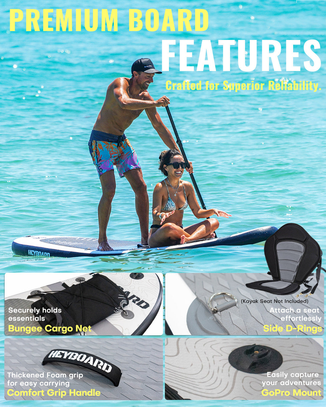 HEYBOARD SUP ALL ROUND 10'6 サップボード SUP HEYBOARD Inflatable Stand Up Paddle Board 10'/10'6” Standup