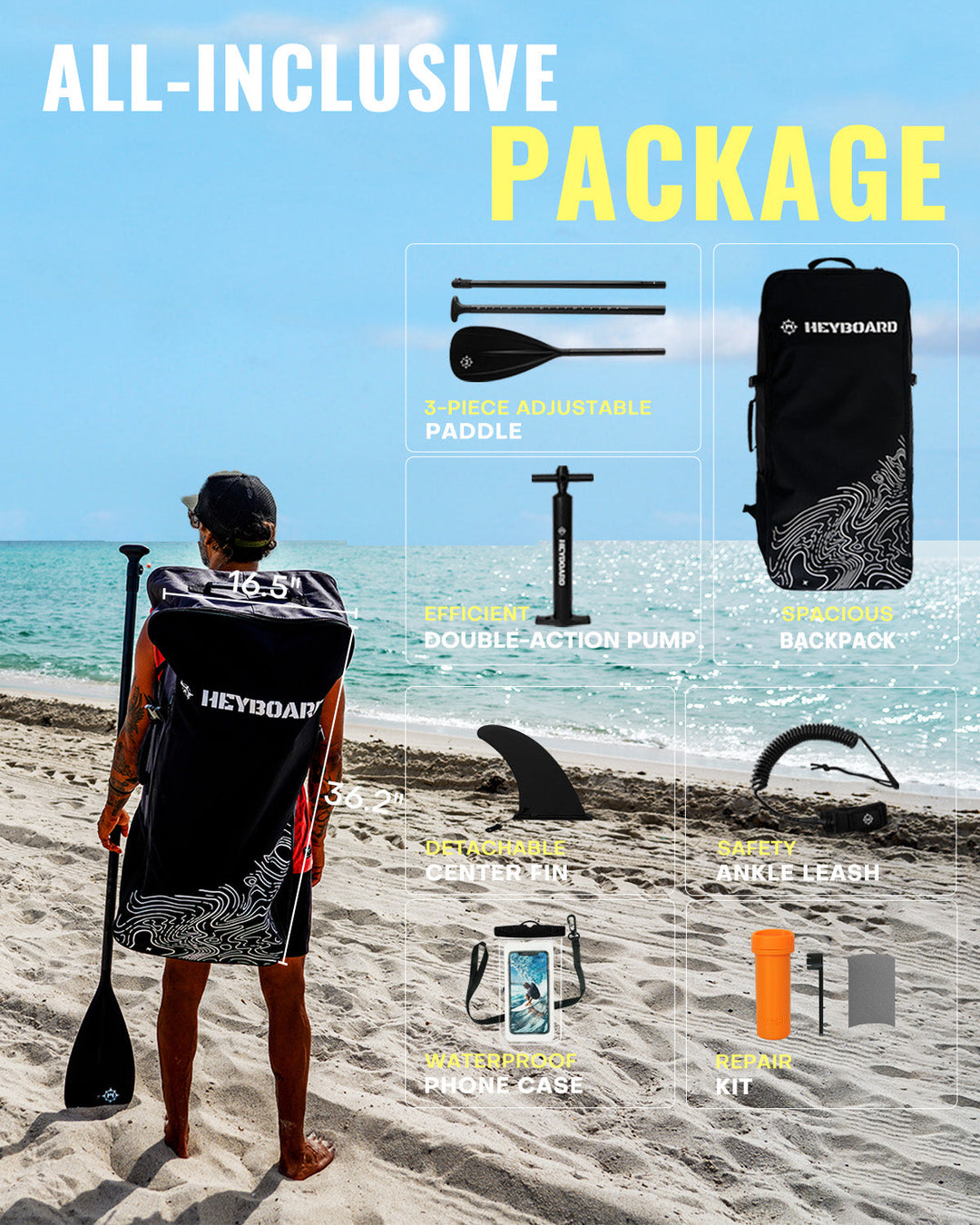 Heyboard All-Round Inflatable SUP Board - 10'6