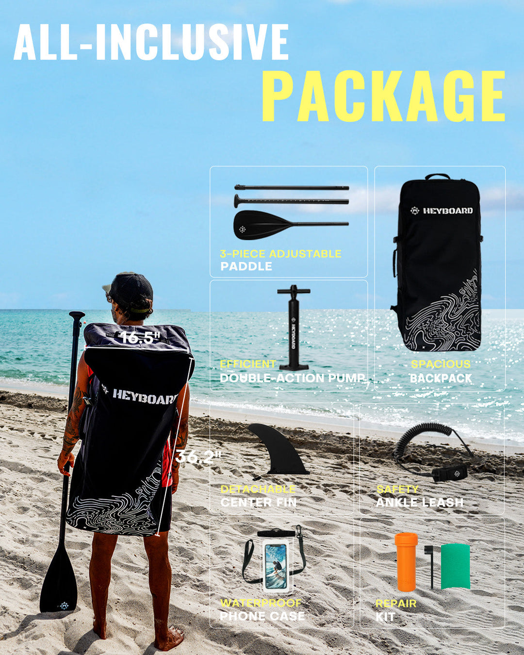 Heyboard All-Round Inflatable SUP Board - 10'6