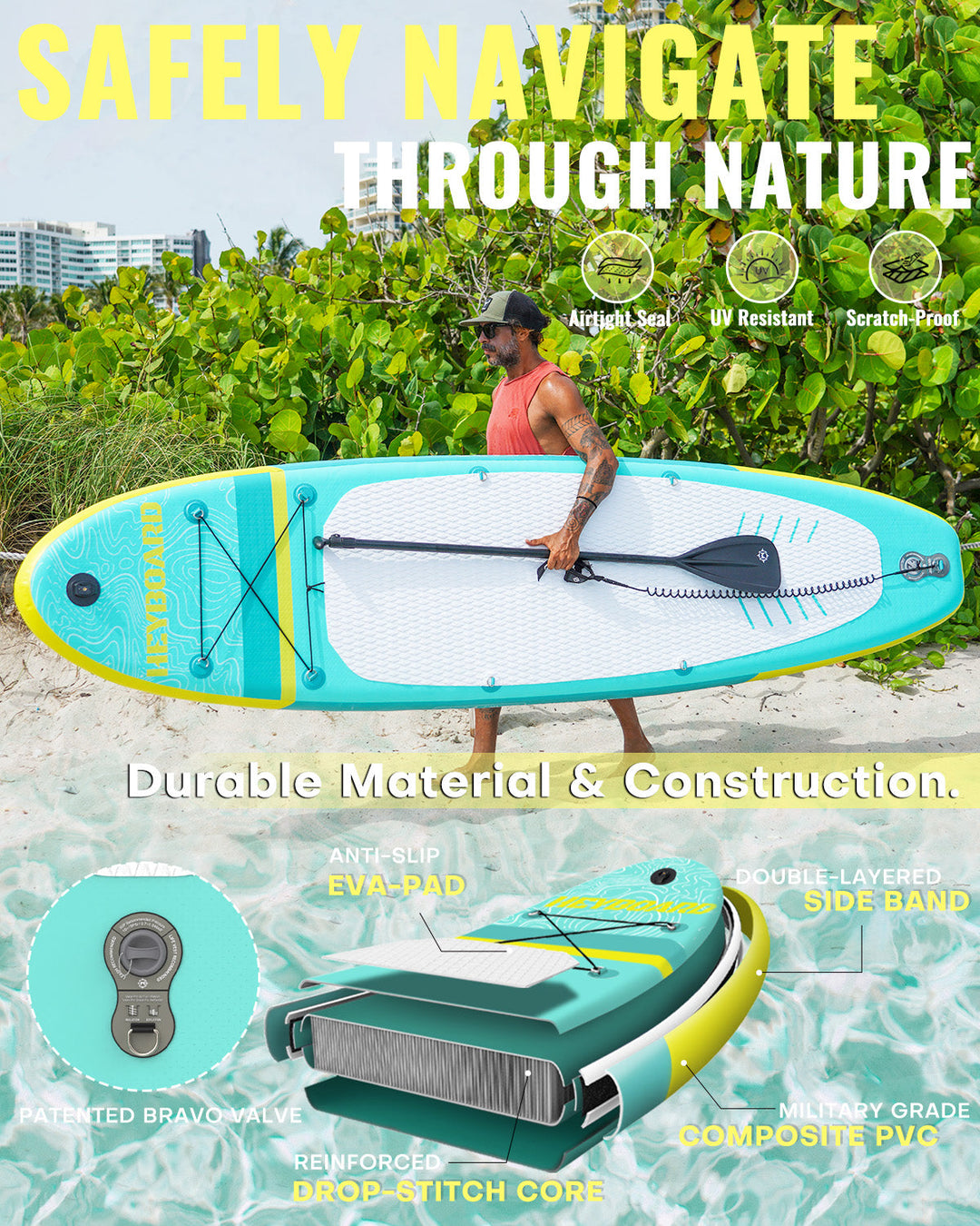 Heyboard All-Round Inflatable SUP Board - 10'6