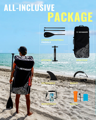 Heyboard All-Round Inflatable SUP Board - 10’6’’ - Transparent Windowed