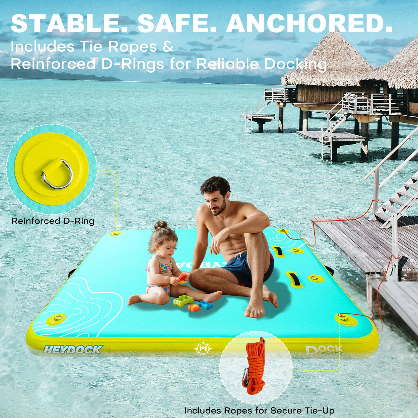 Inflatable Air Dock - 5ft x 6ft 8ft x 6ft 10ft x 6ft