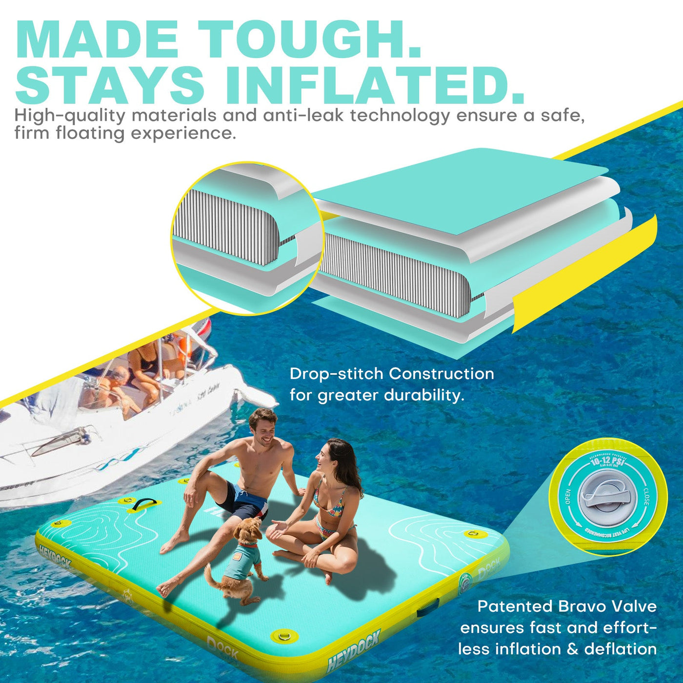 Inflatable Air Dock - 5ft x 6ft 8ft x 6ft 10ft x 6ft