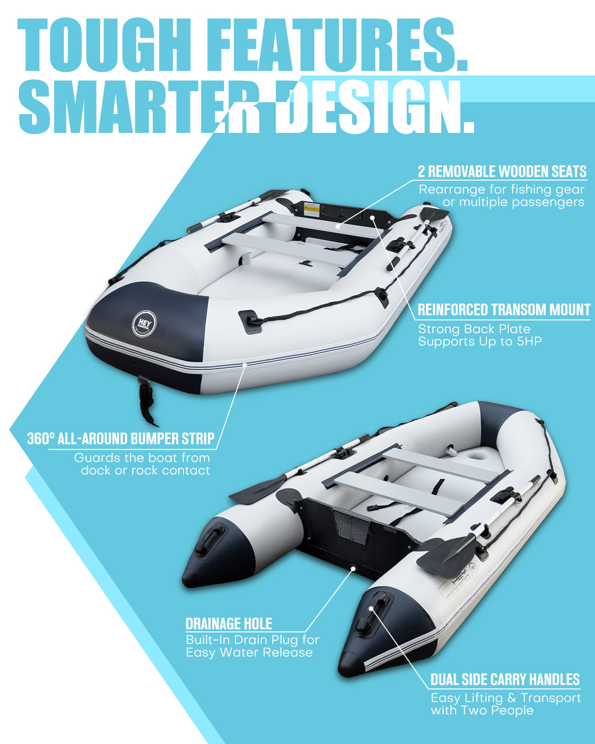 Inflatable Boat Dinghy for Fishing and Relaxation 10ft