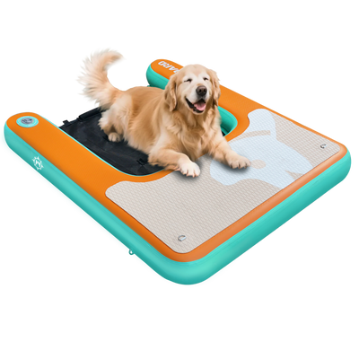 Inflatable Dog Pool Ramp with Pup Planks - Safe Water Access