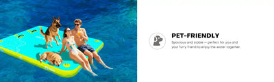 Inflatable pet-friendly floating platform.