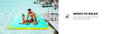 Inflatable floating platform.