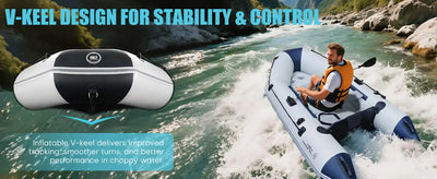 Inflatable V-keel boat.
