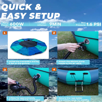 Inflatable Water Trampoline 10/12/15FT - Summer Fun Bounce