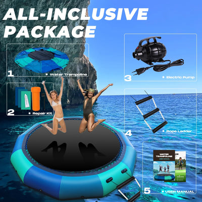 Inflatable Water Trampoline 10/12/15FT - Summer Fun Bounce